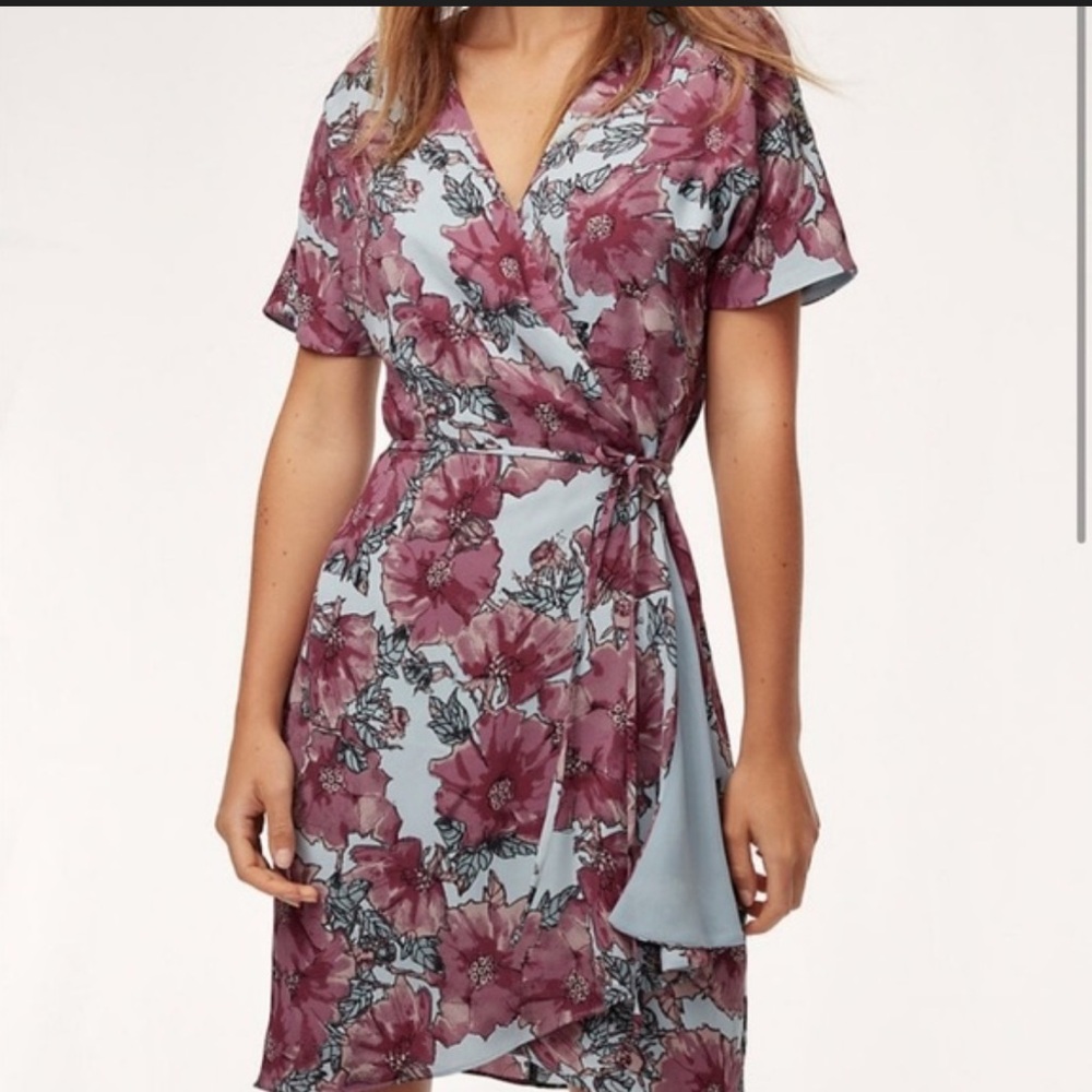 Aritzia Wallace Babaton Floral Wrap Dress Size XS